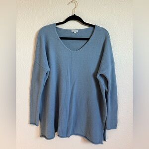 Lemon Cozy Blue V-Neck Sweater Tunic Size Large